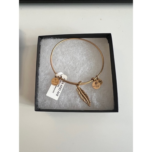 Alex and Ani Jewelry - Alex and Ani Feather Charm Bracelet Gold NWT